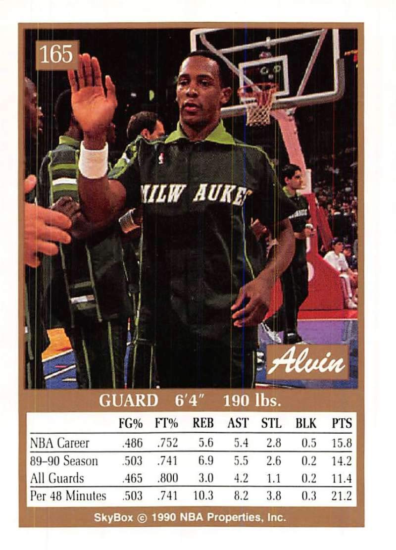 Amazon.com: 1990-91 Skybox Series 1 Basketball #165 Alvin