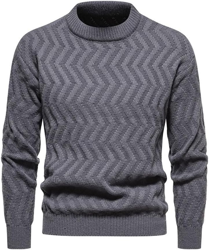 Gerrit 秋冬ジャカードプルオーバーセーターメンズカジュアルセーター (Color : A, Size : L code)