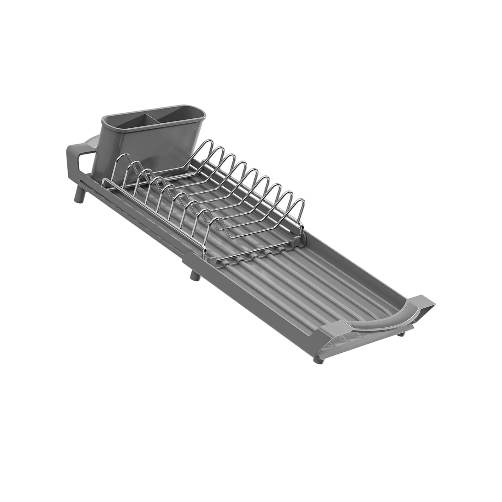 Expandable drying rack with tool holders and efficient drainage construction for narrow spaces, 29.5" long changeable kitchen drying rack