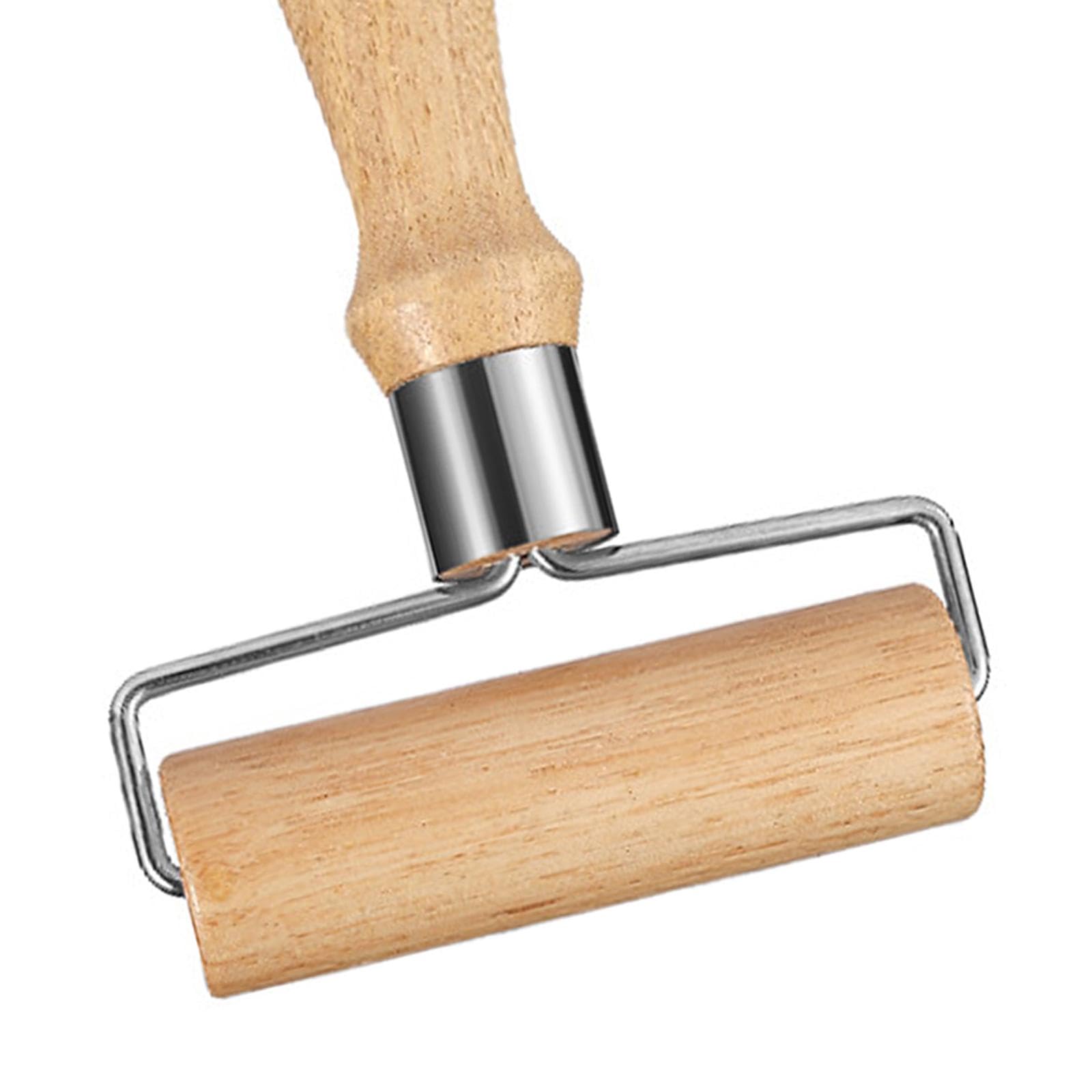 Rodillo Manual para con Mango Ergonómico Roller de Acero Inoxidable y Madera Herramienta Antiadherente para Fondant Accesorio de Cocina Adecuado, 4 Piezas