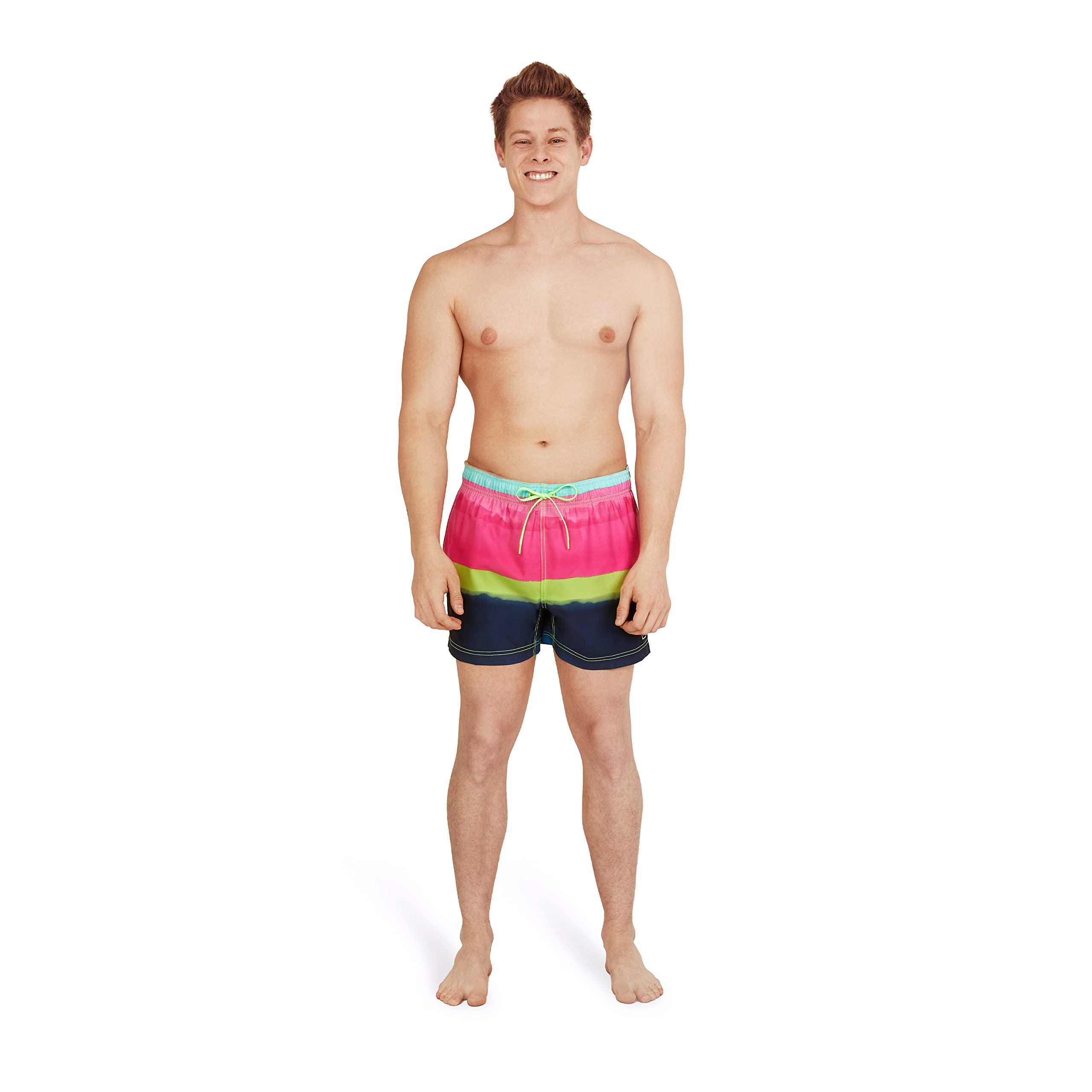 Speedo Redondo Corto A Rayas Bañadores Ajustados para Hombre