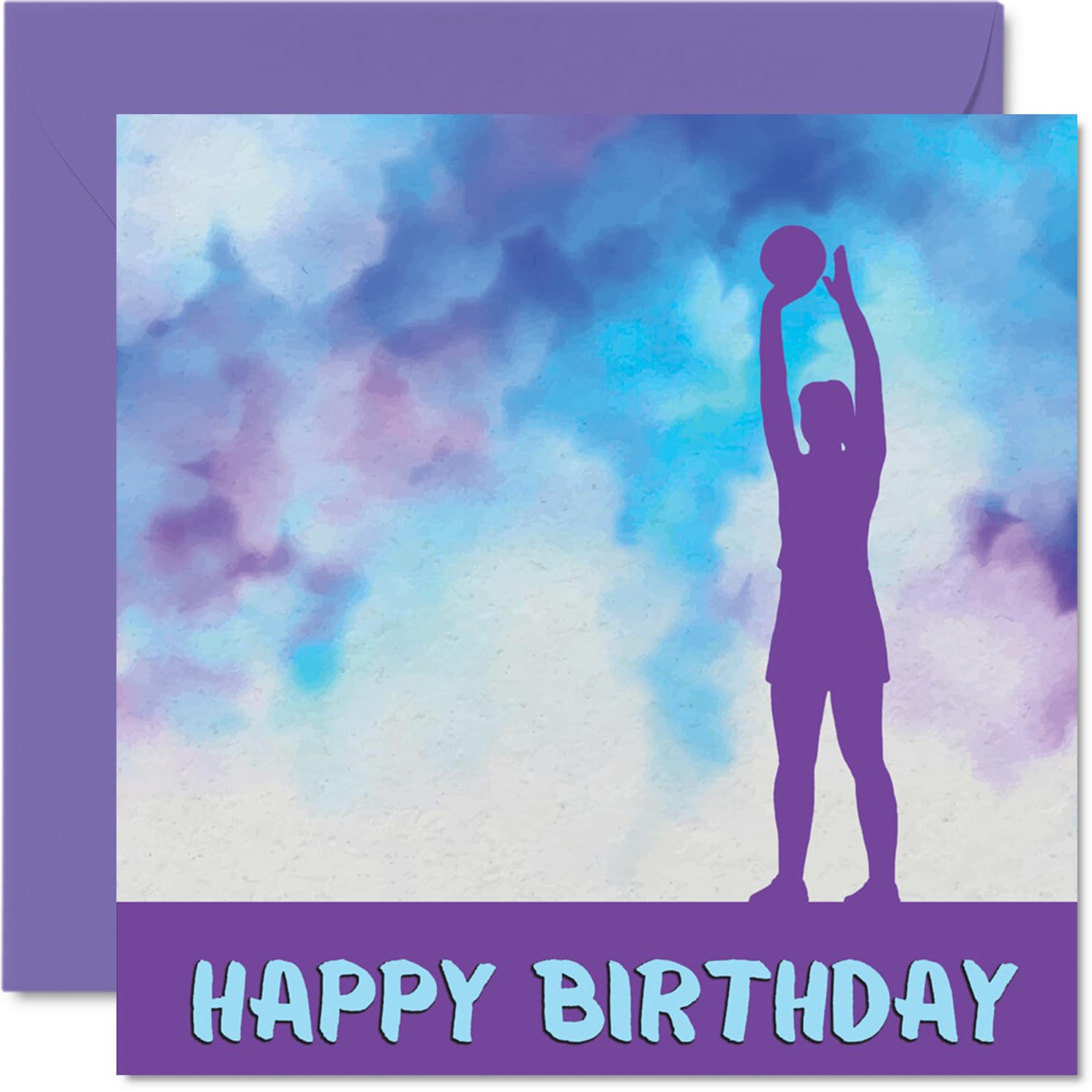 Sport Birthday Cards for Women Girls - Netball Girls in Sport - Netball Birthday Card for Friend Sister Daughter Niece Teammate, 145mm Athlete Greeting Cards