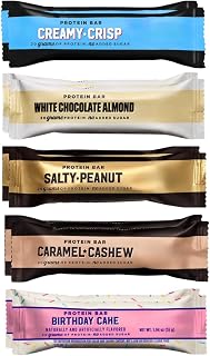 BarebeIIs Protein Bars Assorted Variety Pack - 5 Flavor - Protein Snacks with 20g of Protein - 10 Count