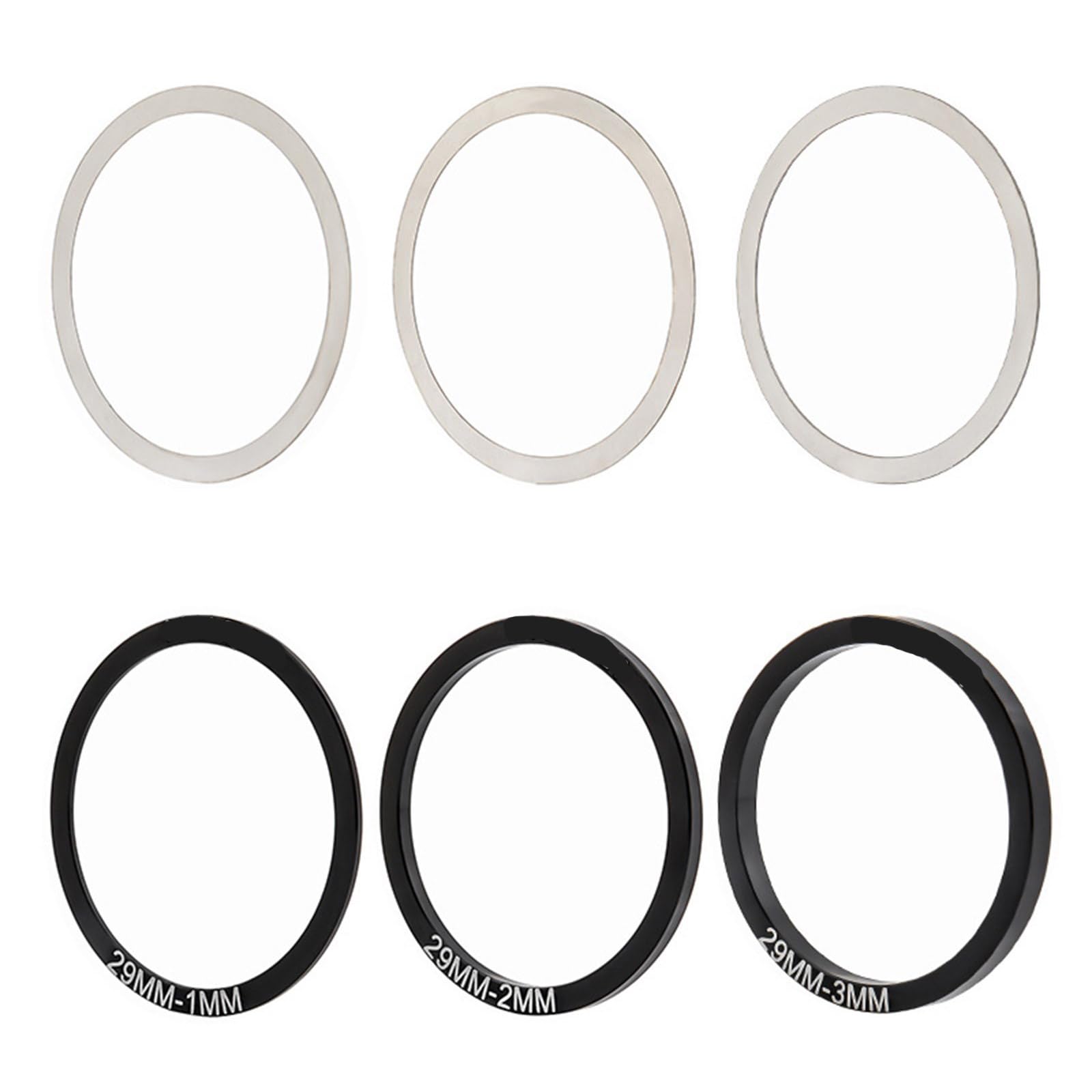 Pepwe White Black 6Pack Aluminum Alloys Bicycles Bottom Brackets Spacers Crankset Bottom Spacer Cycling Accessories