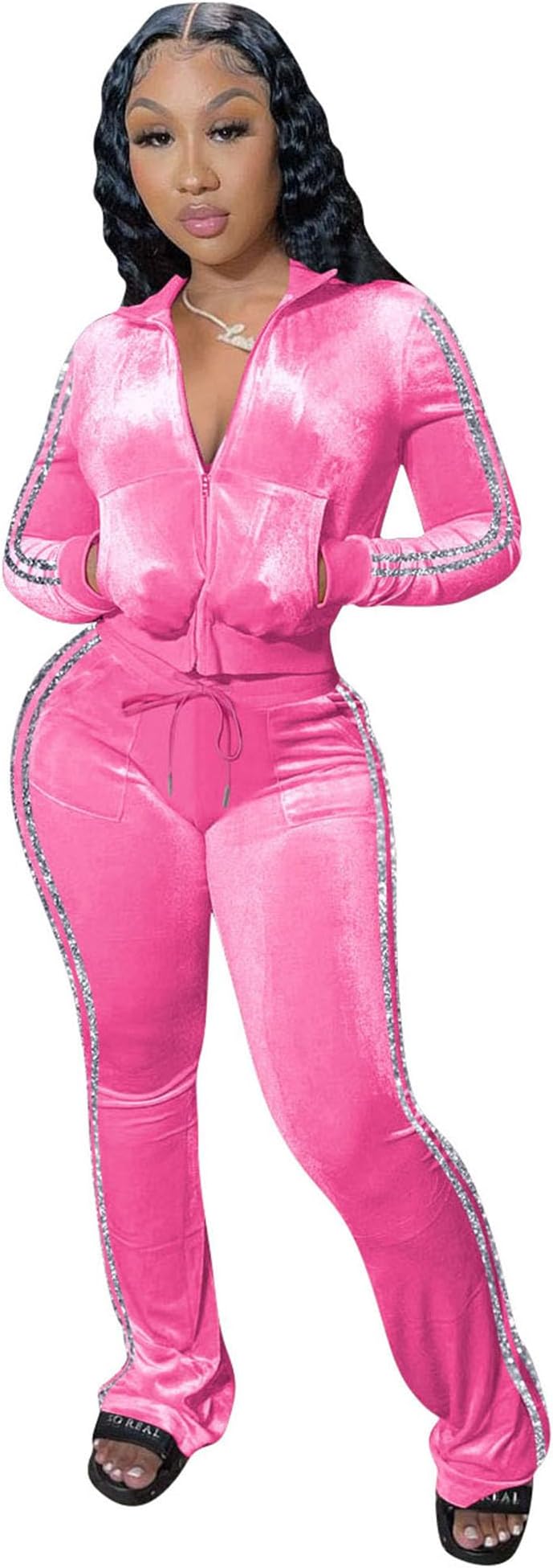 og big bling velour track pant