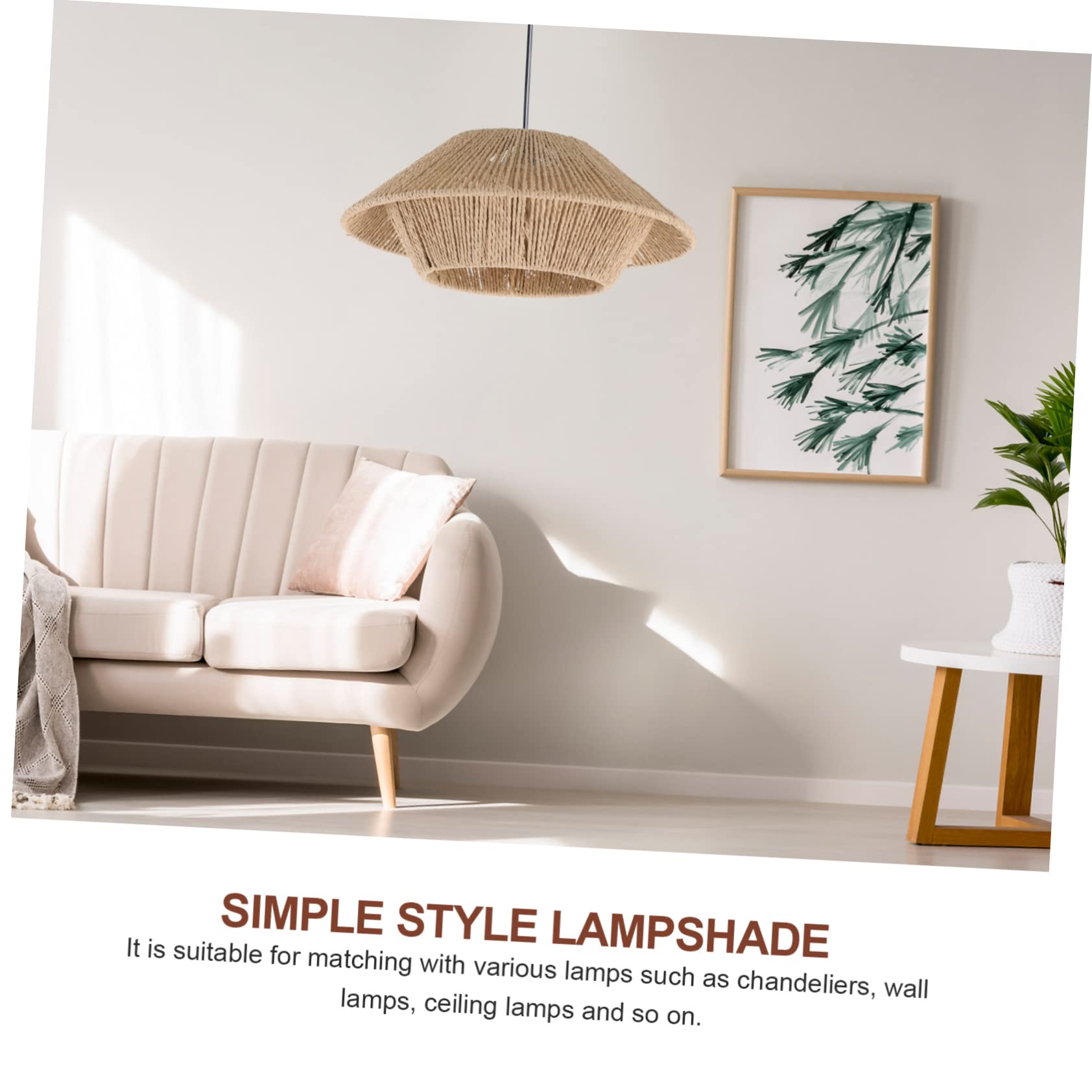 Abat-jour de Plafonnier Vintage en Papier Tressé, Couvercle de Lampe