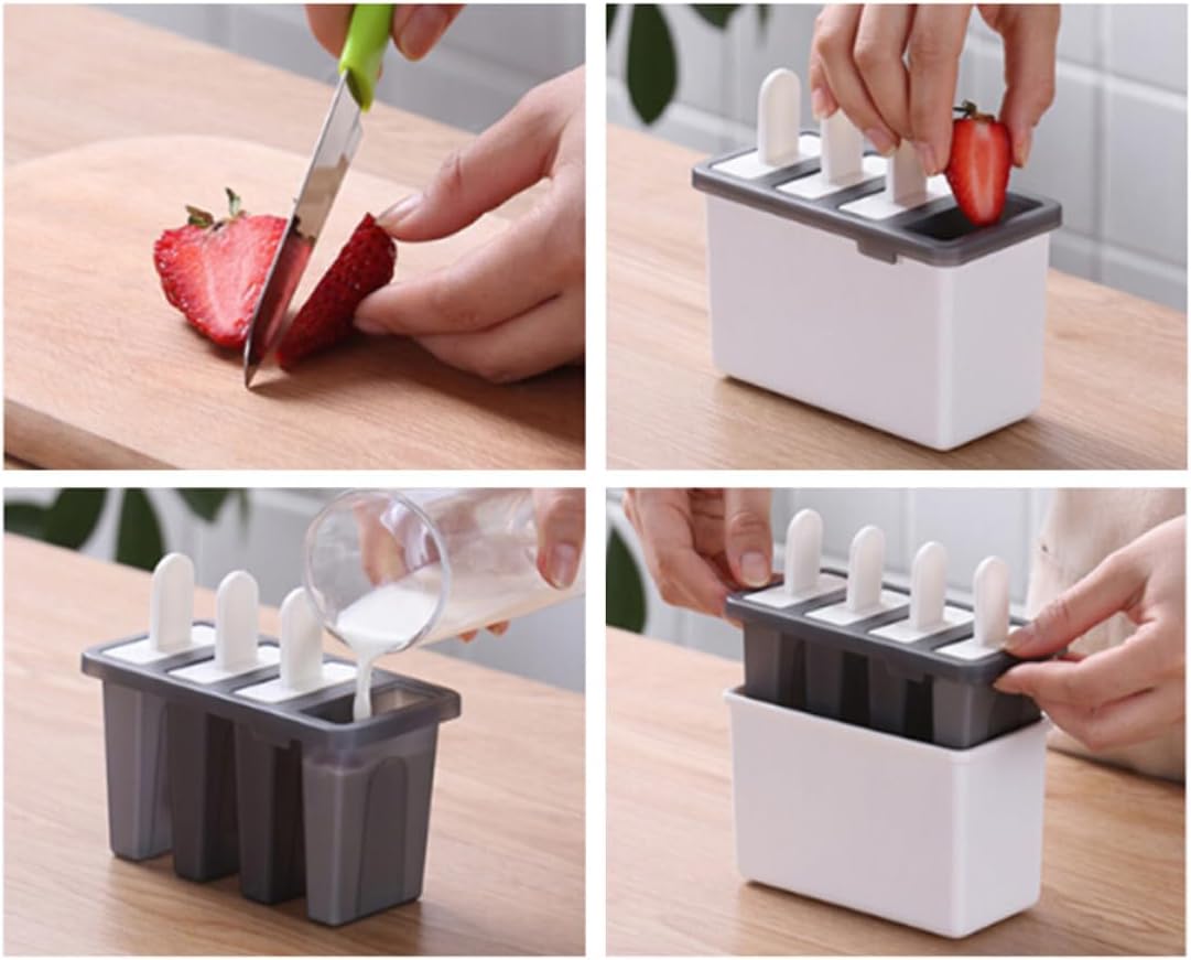 Ice Pop Molds Reusable PP Mold Maker for Fruit Mixtures
