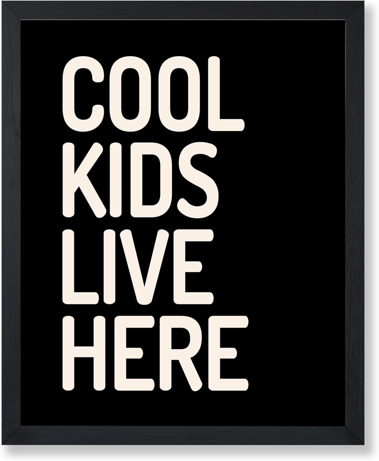 Poster Master Cool Kids Live Here Print - Typography Poster - Trendy Art - Minimal Wall Design - Modern Gift for Men & Women - Decor for Kid's Room, Dorm or Living Room - 16x20 UNFRAMED Wall Art