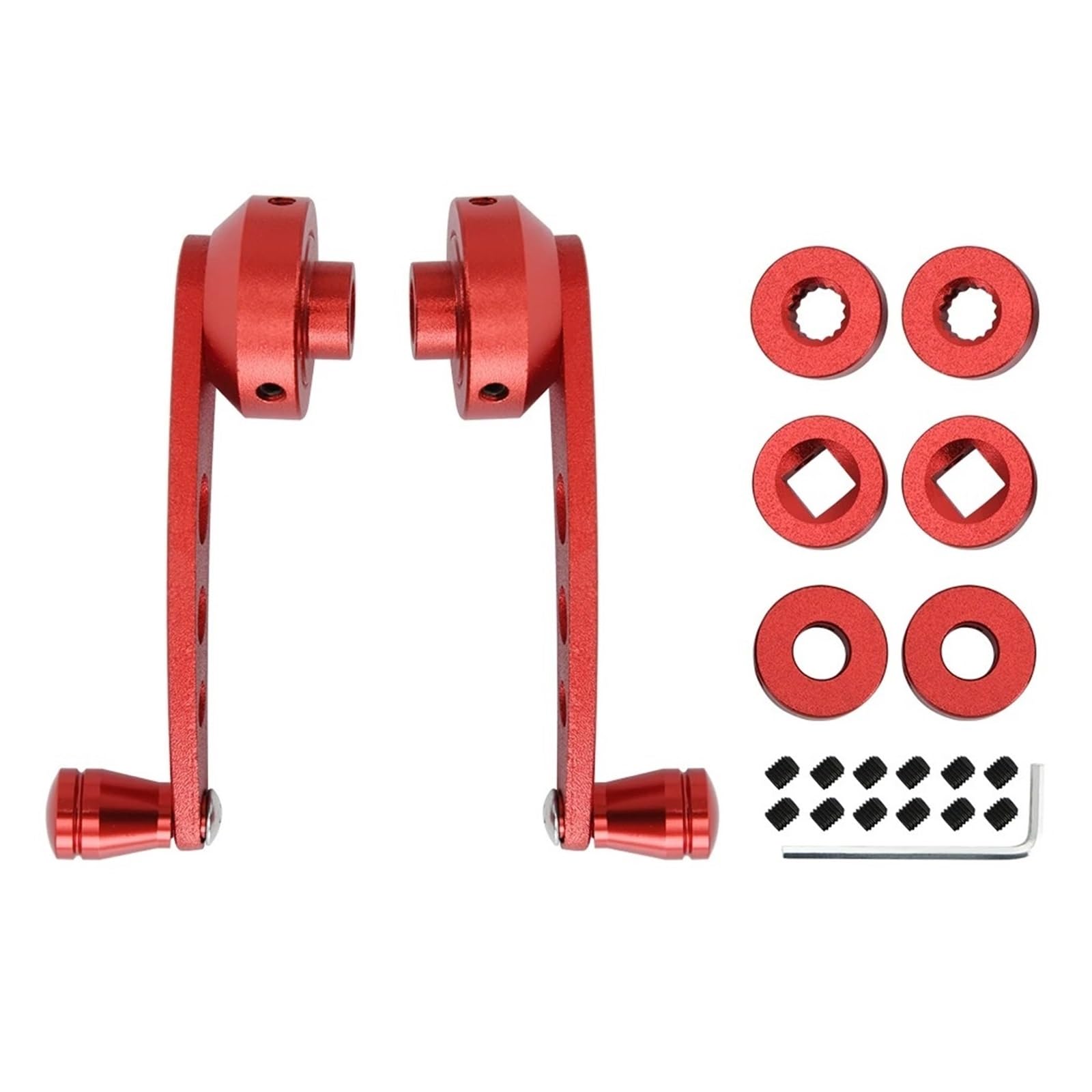 KIRYU Regulator for Universal 2 Pack Aluminum Alloy Car Manual Window Lifting Crank Handle Winder Lifter Riser Car(Red)