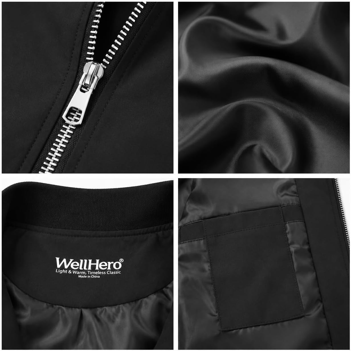 Men's Casual Jacket Lightweight Zip Up Bomber Jacket