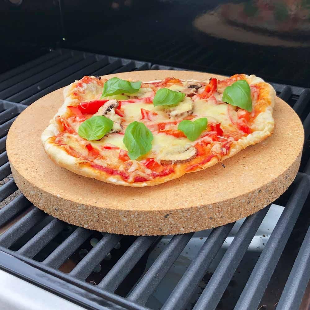 Pizzastein Rund [Ø 29x3 cm] - Passend für Weber Genesis Grill, Grillzubehör - Für leckere Pizza vom Grill - Weber Grill, Zubehör, Ersatzteile