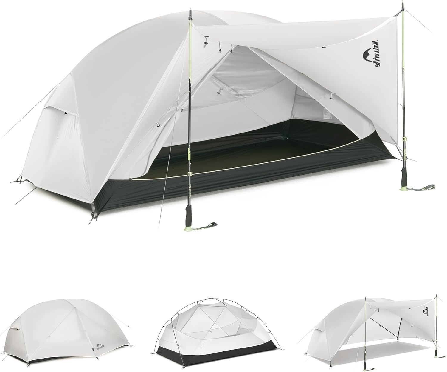Naturehike Mongar Pro 1/2/3 Person Backpacking Tent,Waterproof Nylon Easy Setup Lightweight Camping Tent