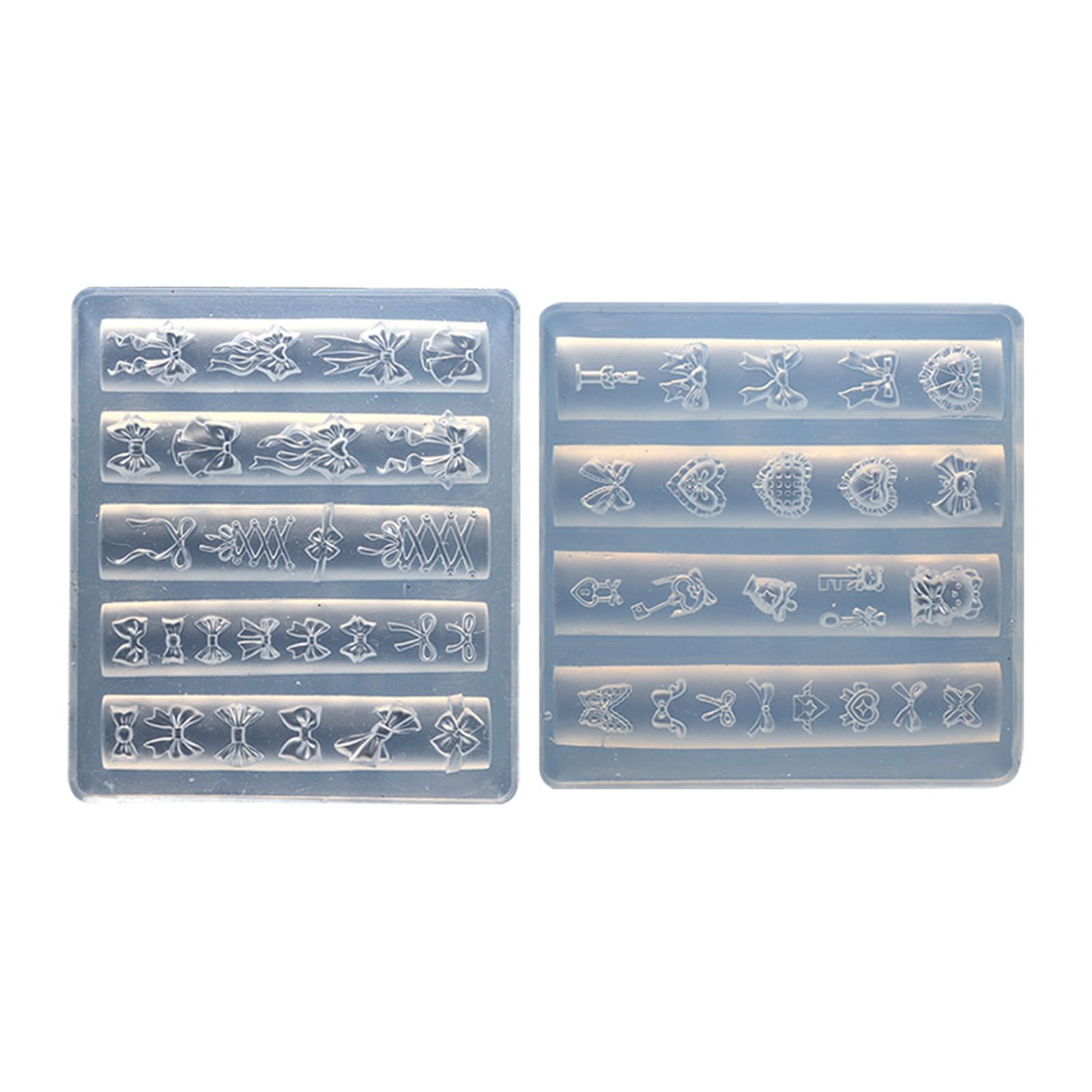NEWFT 2 Pack Multifuntional Mold Nails Styling Mold Bowknot Theme Nails Accessories Suitable for Accessories Enhancemen