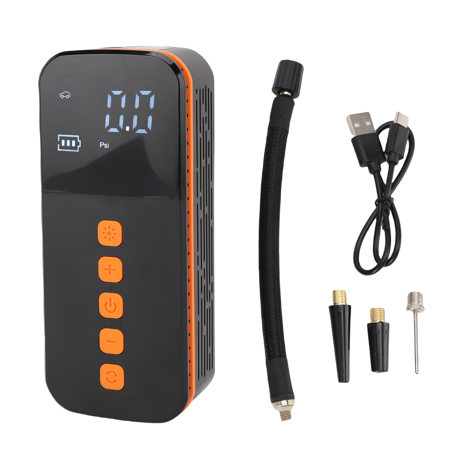 Fockety Gonfiatore Portatile per Pneumatici con Display Digitale per Auto | Pompa ad aria senza fili con luce LED per moto, bicicletta, pallone sportivo, uso di emergenza