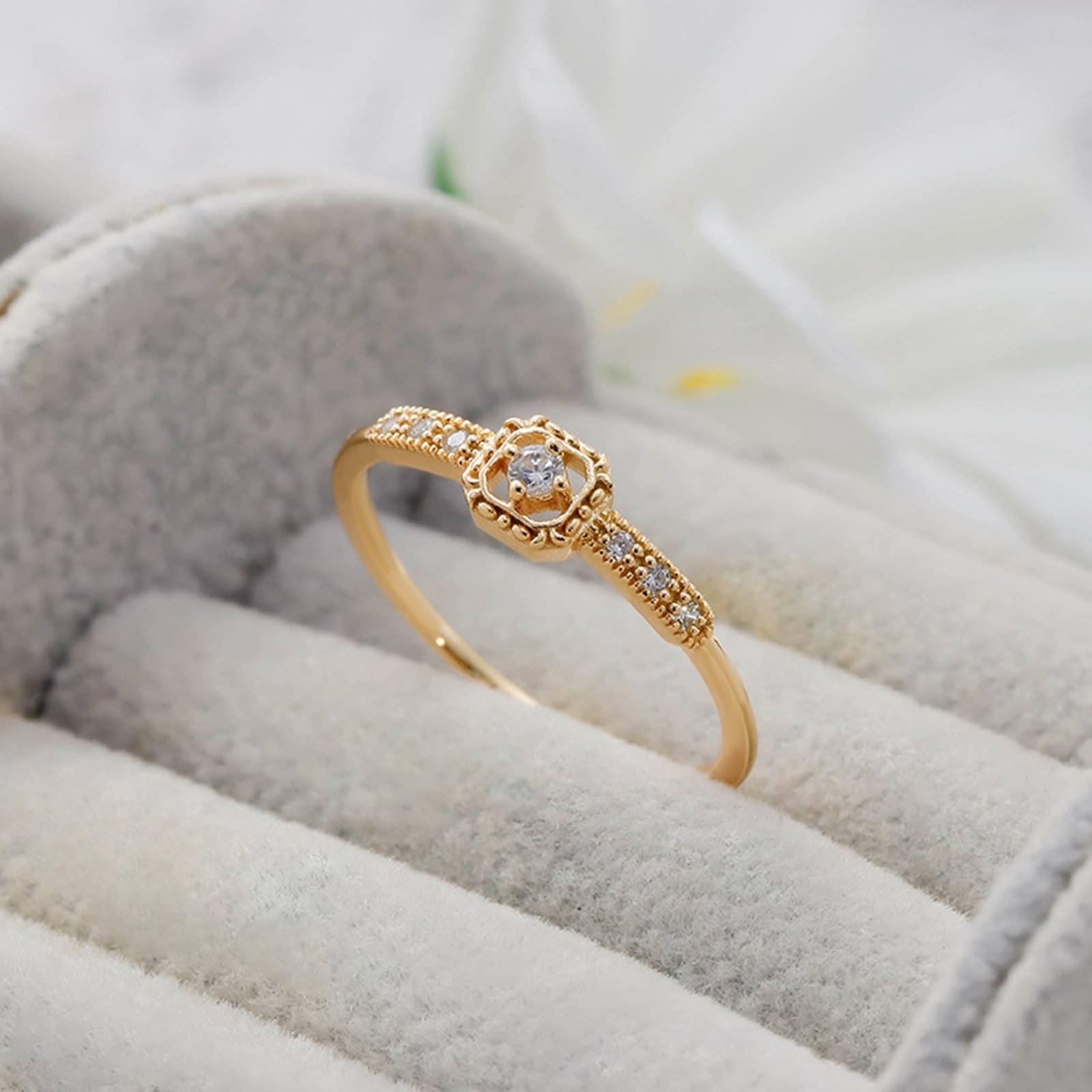 Anillos de boda auténticos, 9 K/14 K/18 K, oro con moissanita, anillo de boda clásico