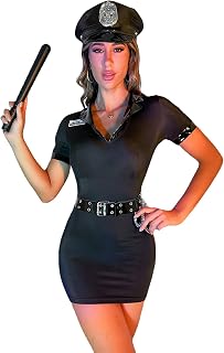 Police Costume for Women Sexy Cop Halloween Dress Up Costume Women Police Outfit Adult Role Play Officer Uniform Set 5pcs
