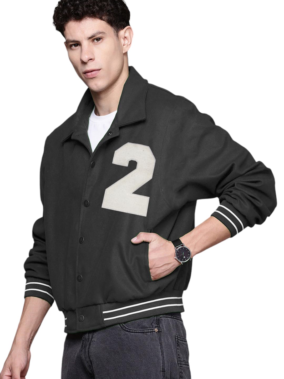 Buy oiin Stylish Designer Collar Fashion Black Jacket For Men