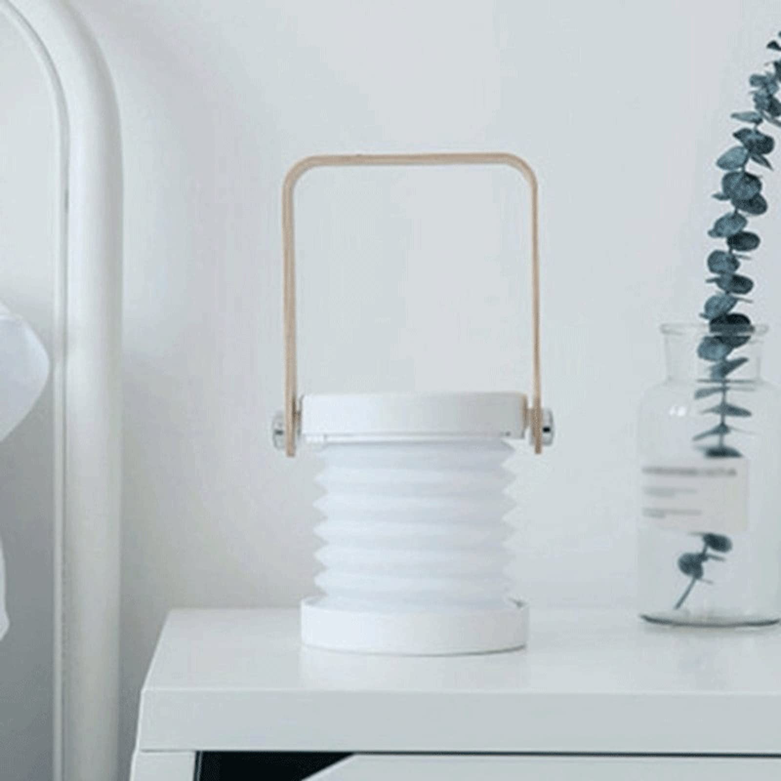 Luce notturna pieghevole in legno lampada da comodino interruttore touch dimmerabile tavolo camera da letto ricaricabile USB luce notturna lettura per soggiorno (grigio)