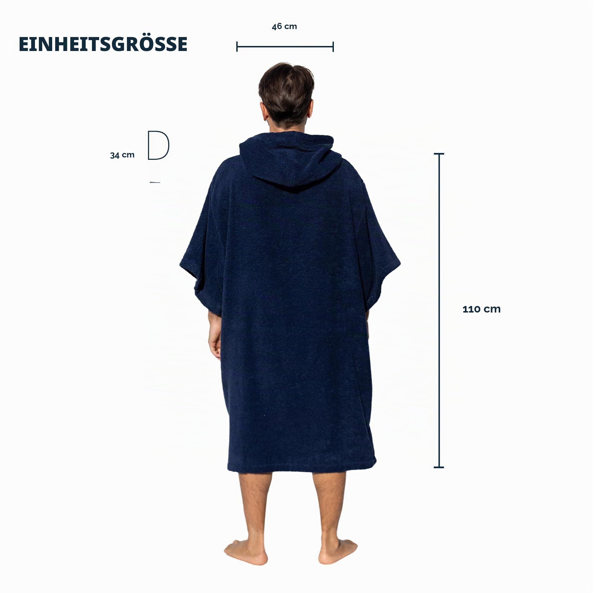 Surf Poncho - Vielseitiger Handtuchrobe mit Ärmeln, Kapuze und Fronttasche - Premium Tencel, ideal für Surfen, Schwimmen, Camping und Outdoor-Sportarten - Unisex, Einheitsgröße