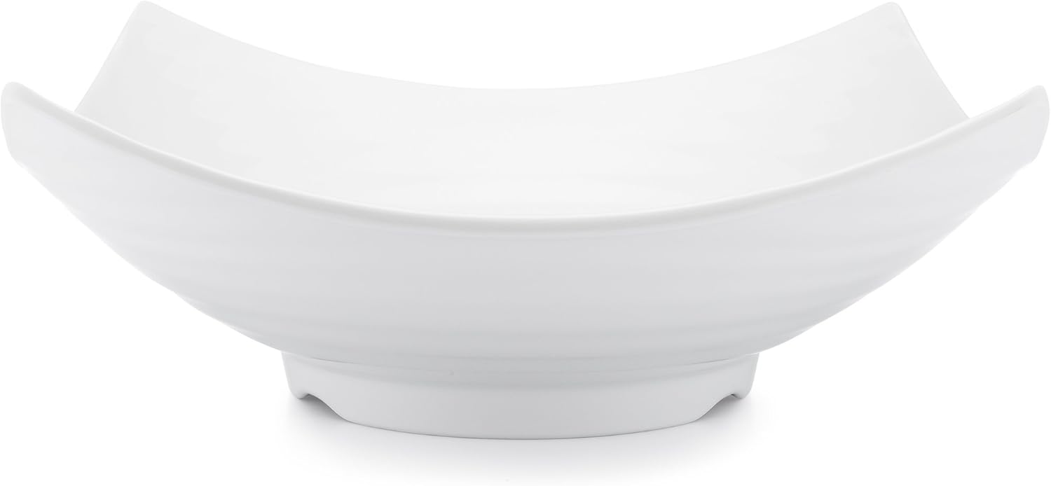Q Squared Zen BPA-Free Melamine Serving Bowl, 12-1/2 Inches, White