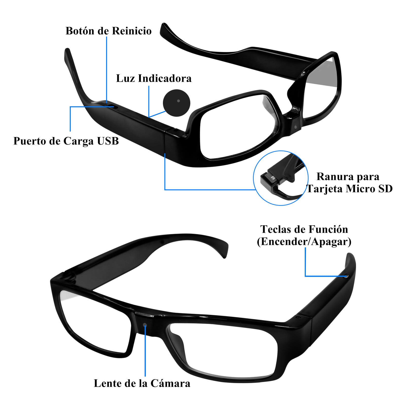 Gafas Espia Lentes Que Graban Video Lentes Con Camara Oculta Y