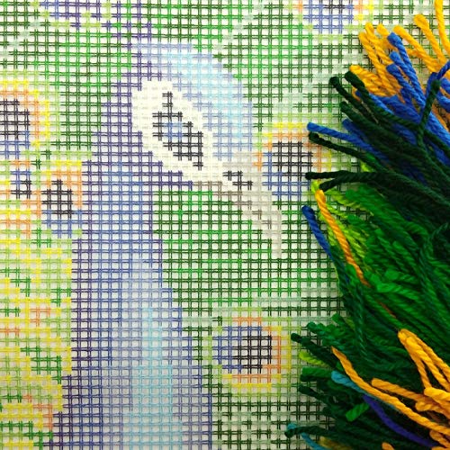 Brvsk Peacock. Embroidery Kit w/Printed Tapestry Canvas (40 × 40 cm), Embroidery Cushion Kit for Creative Home Décor - Image 2