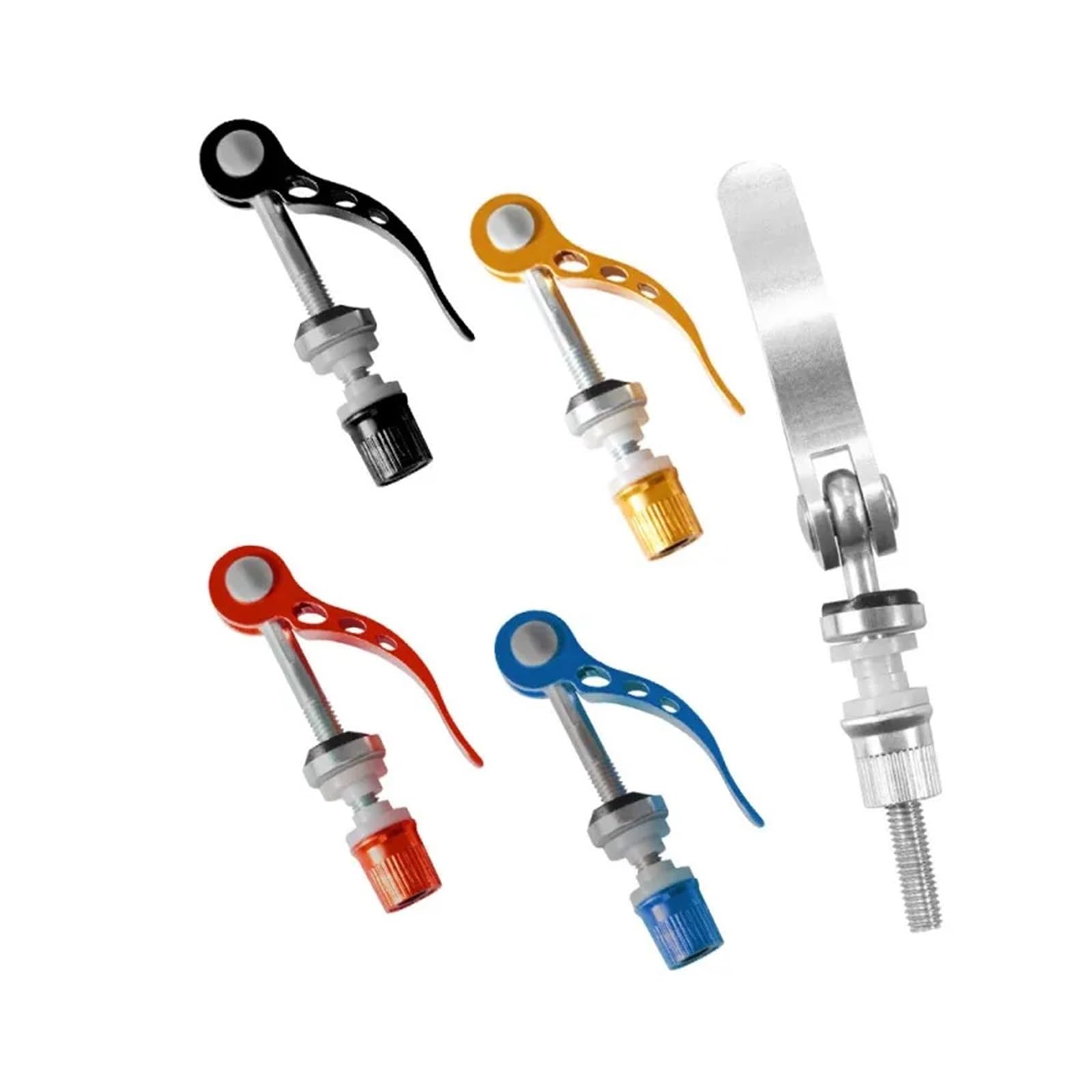 4 Pcs Bicycle Seat Tube Clamping Screw Clamp Post Lock Pad Parts for Most Bicycles(Gold)