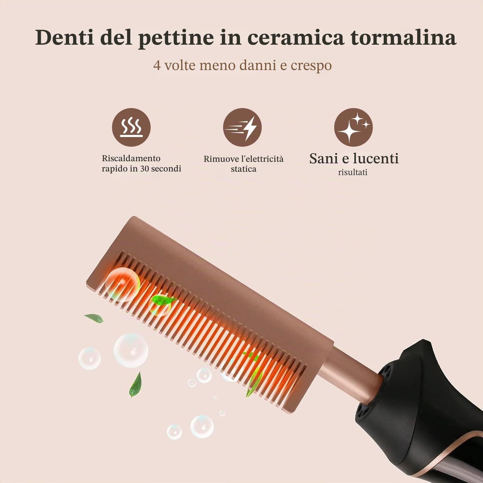 janelove Pettine lisciante in ceramica, 80 ℃-230 ℃ Hot Comb per capelli afro/pizzo wigs/barba, pettine per capelli in ceramica con display LCD HD, riscaldamento rapido