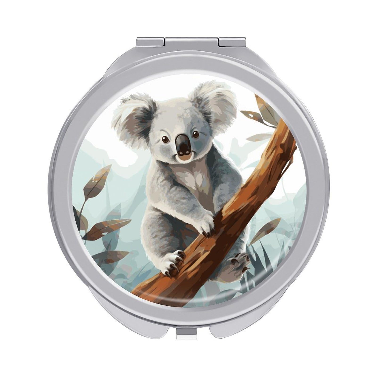 Fekiloot Style Koala And Butterfly Travel Makeup Mirror Handheld Compact Mirror Portable Pocket Mirror Double-Sided 1X/2X Magnifying For Handbag And Purses