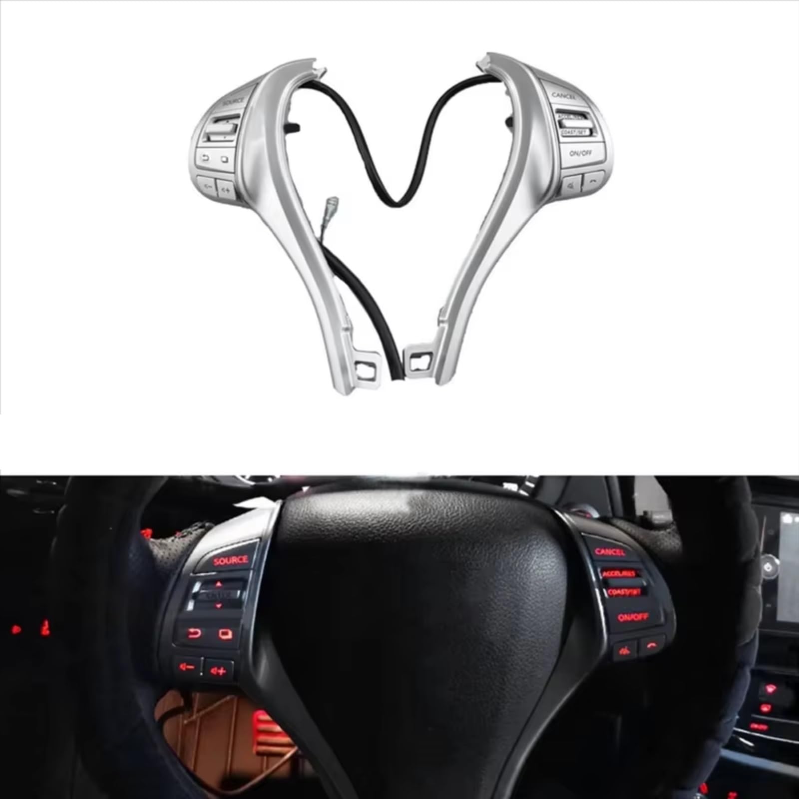 Pulsanti Volante Universali Auto Compatibile Con Nissan Per Navara Per Terra Auto Volante Multifunzionale Bottoni Cruise Control Interruttore Accessori 255504BG3A