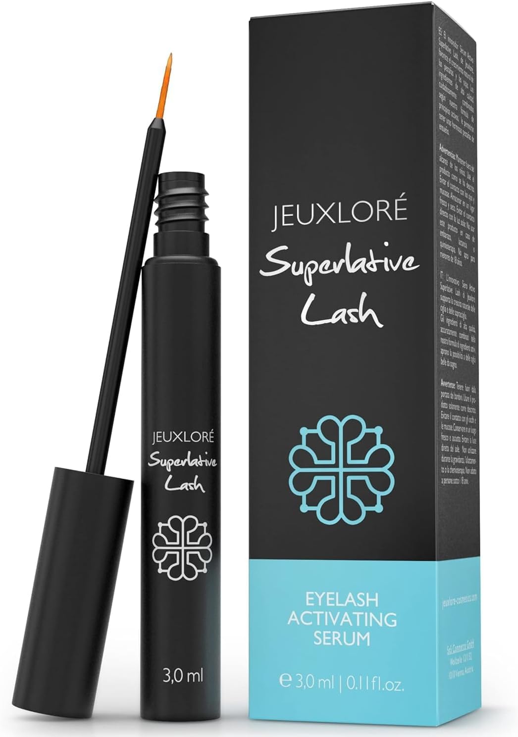 JEUXLORÉ Eyelash Growth Serum for Rapid Lash & Eyebrow Growth – Enhancer for Thicker, Fuller Eyelashes & Brows – Lash Serum for Conditioning, Curling, and Strengthening – 3ml Serum Treatment