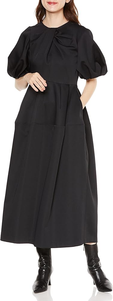 FRAY I.D フレイアイディ ダブルサテンドレス　ブラック Amazon.co.jp: [フレイ アイディー] ダブルサテンドレス FWFO225510