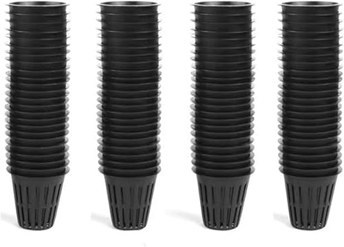Miniatura 7 de IPXEAD 100 copas de red de malla ranurada de 2 pulgadas, macetas redondas de red resistentes para macetas de malla ranurada hidropónica..