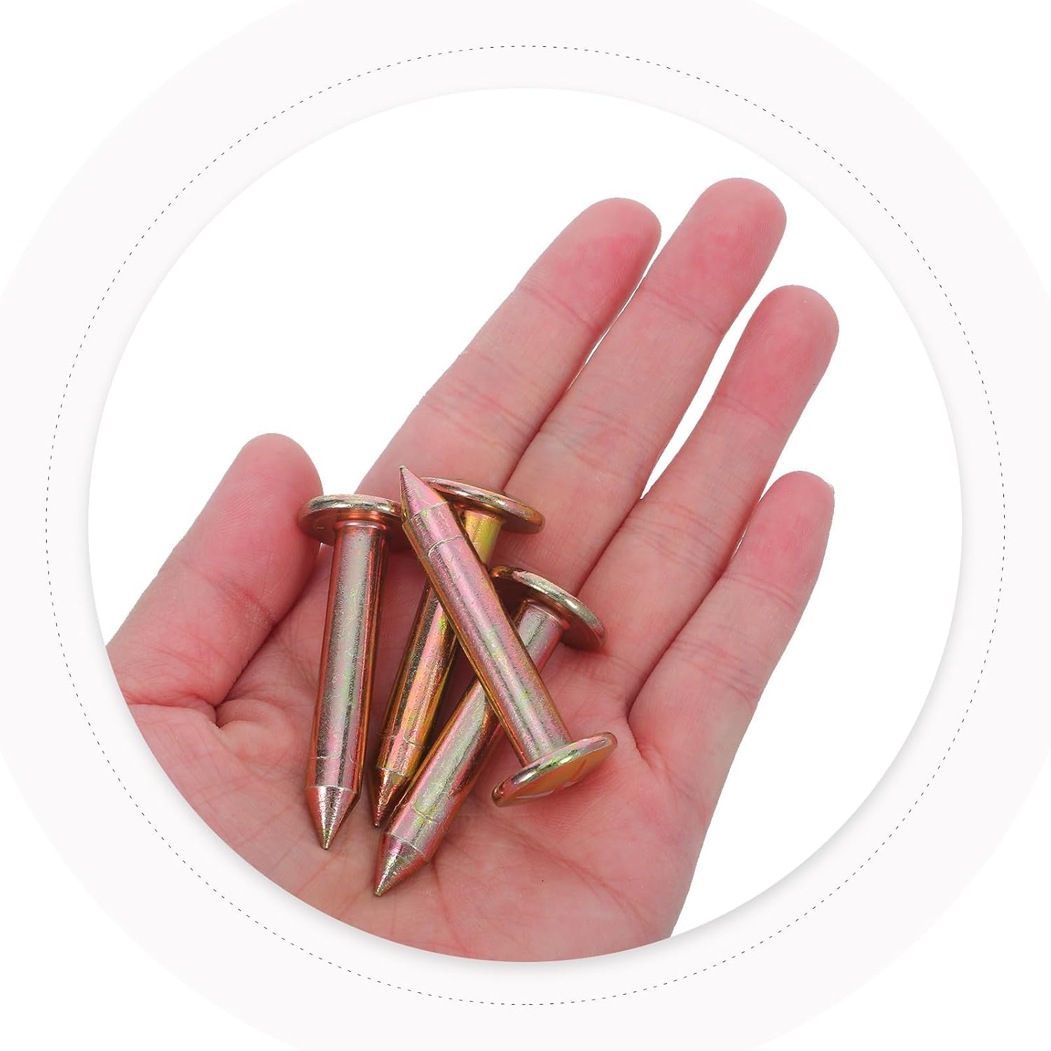 SHOWERORO 20pcs Golden Galvanized Survey Marker Spike for Construction Projects with Precise Location Identification and Sustainable Usage Sturdy Engineering Survey Marker and Field Marking