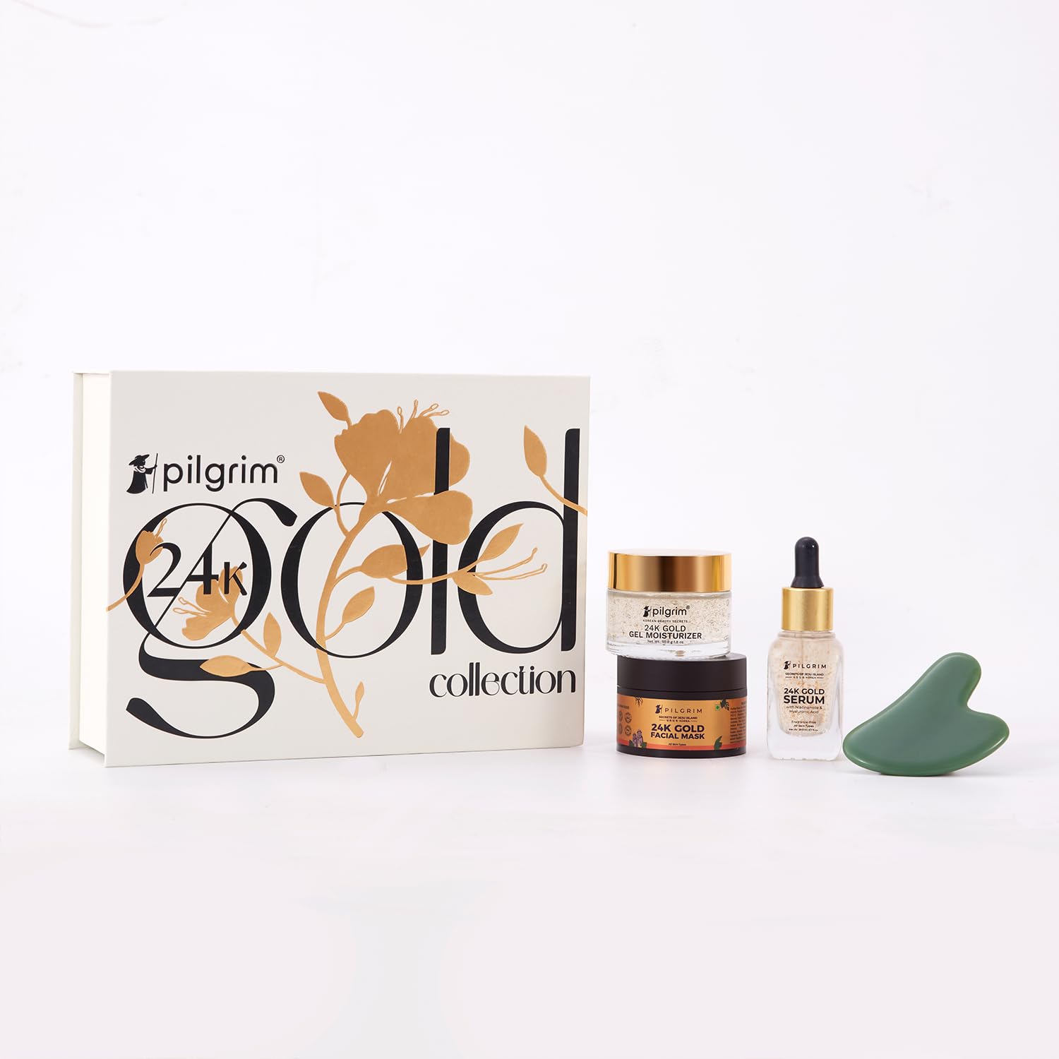 24K Gold Collection Kit with FREE Gua Sha | Kit includes Face Serum (20ml), Face Mask (20gm) & Moisturizer (50gm) | All skin types| Luxury Collection for restoring skin radiance