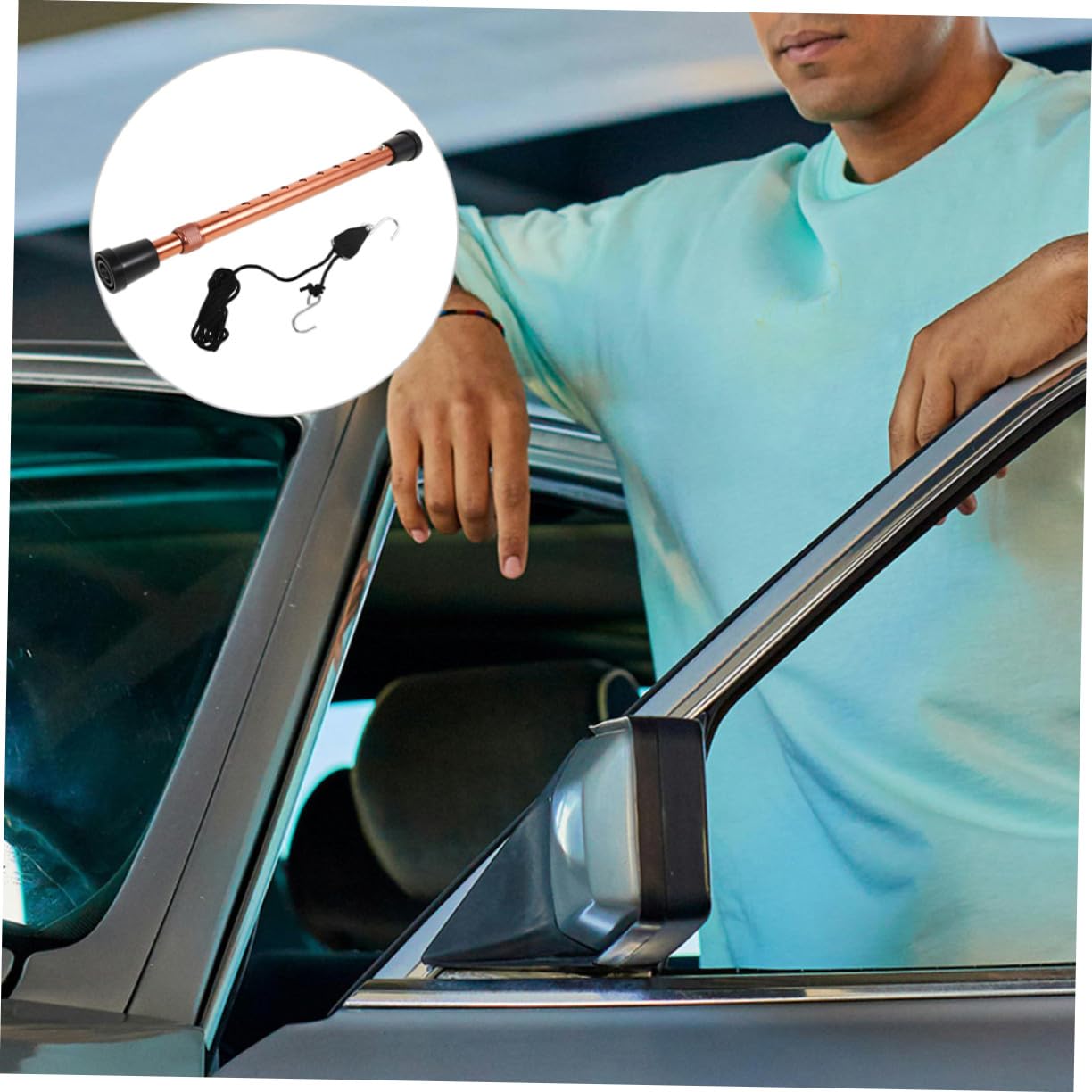 Supporto per Cofano Lega Alluminio con Stabilizzatrice Supporto Motore Flessibile con Aggancio Sicuro e Corda Sospensione Strumento per Riparazione Ammaccature Veicoli Design
