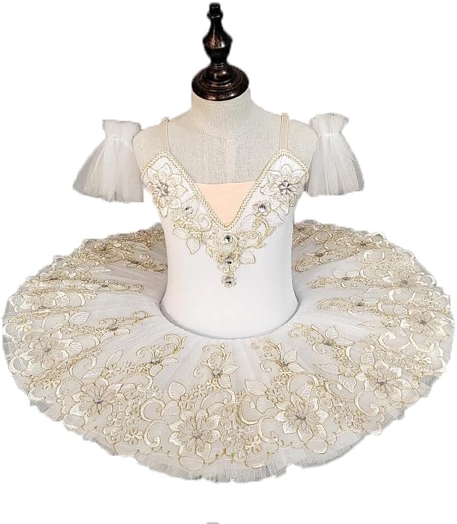 Professional Girls' Ballet Skirts, Child Kids Pancake Ballet Tutu Dress, Princess Tulle Pettiskirt Dance Costume