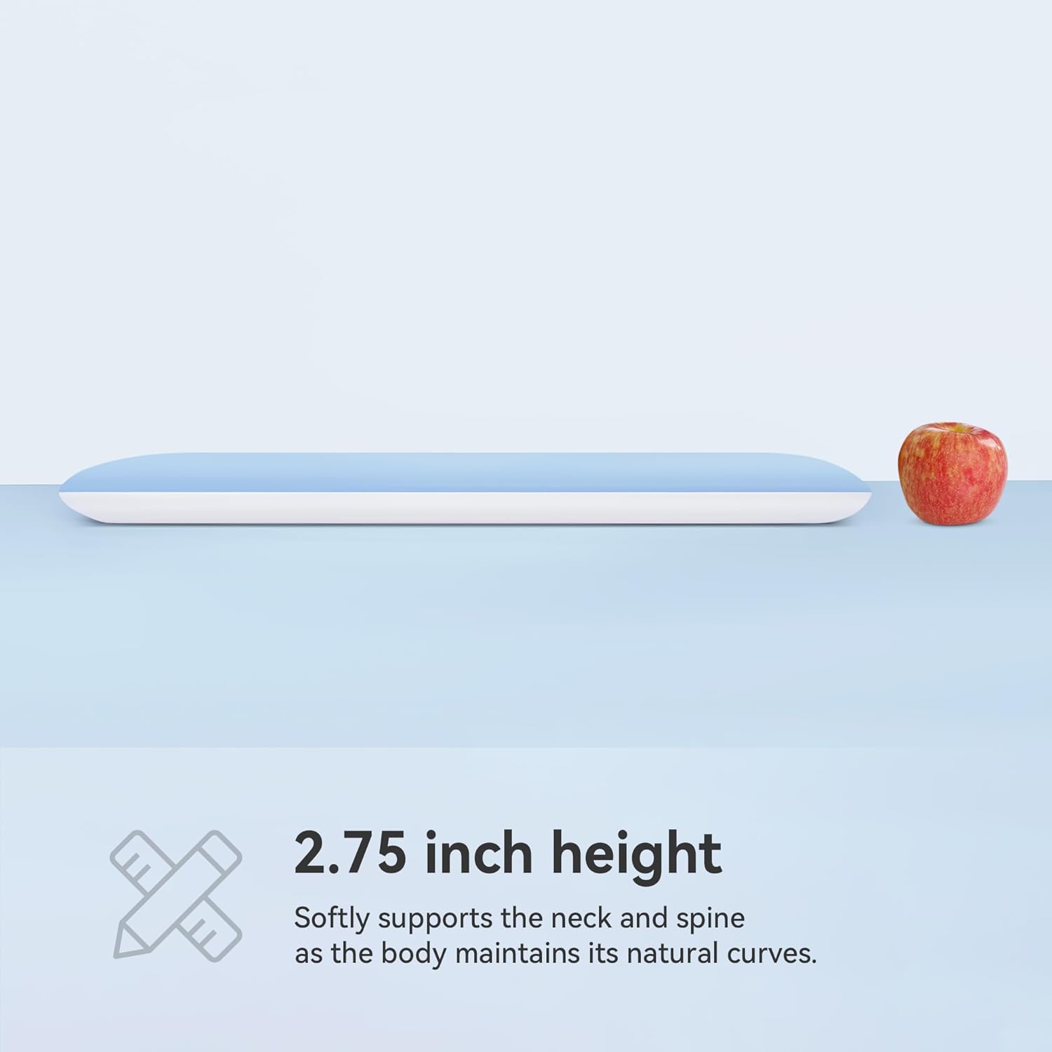 AM AEROMAX 2.75 Inches Standard Size Hyper Slim Memory Foam Pillow for Stomach and Back Sleepers - Thin, Flat Design for Cervical Neck Alignment and Deeper Sleep. - Image 3