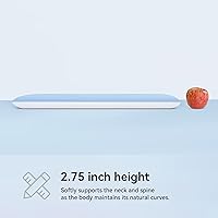 Vista 3 de AM AEROMAX Almohada de espuma viscoelástica hiperdelgada de tamaño estándar de 2.75 pulgadas para personas que duermen boca abajo y espalda, diseño