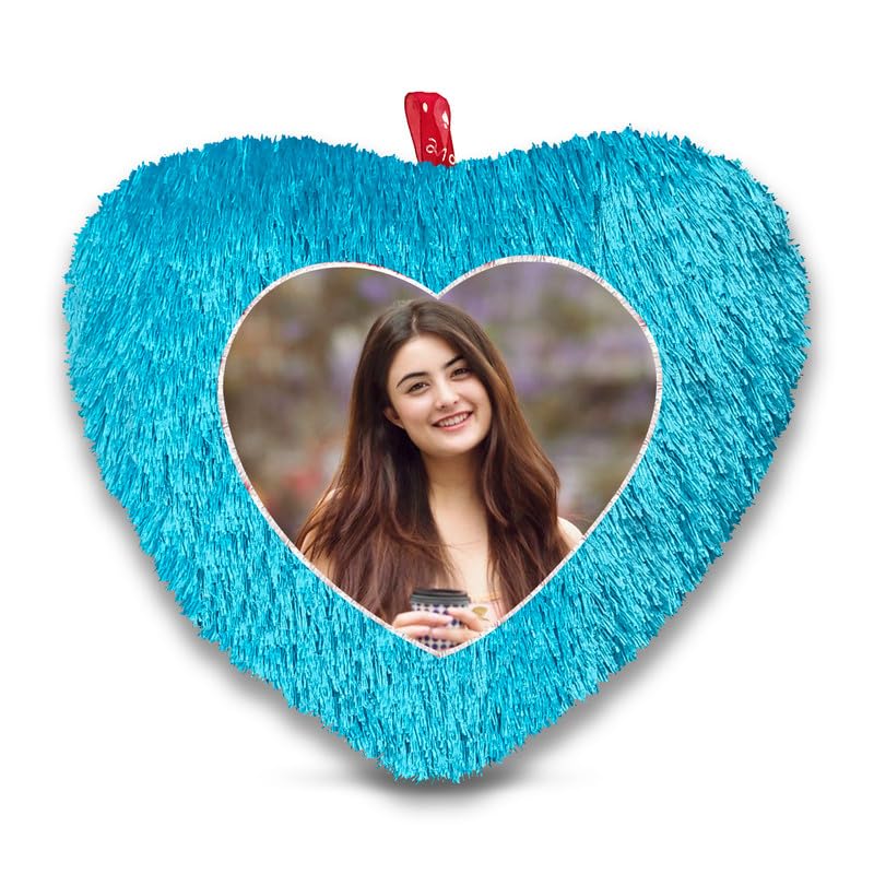 BMRGIFTS Fur Personalized Gift Photo Cushion for Boyfriend Girlfriend Husband Wife on Occasions Valentine's Day Birthday Anniversary Special Love Gift Heart 15x17 inch, Blue (PC53)-image-41