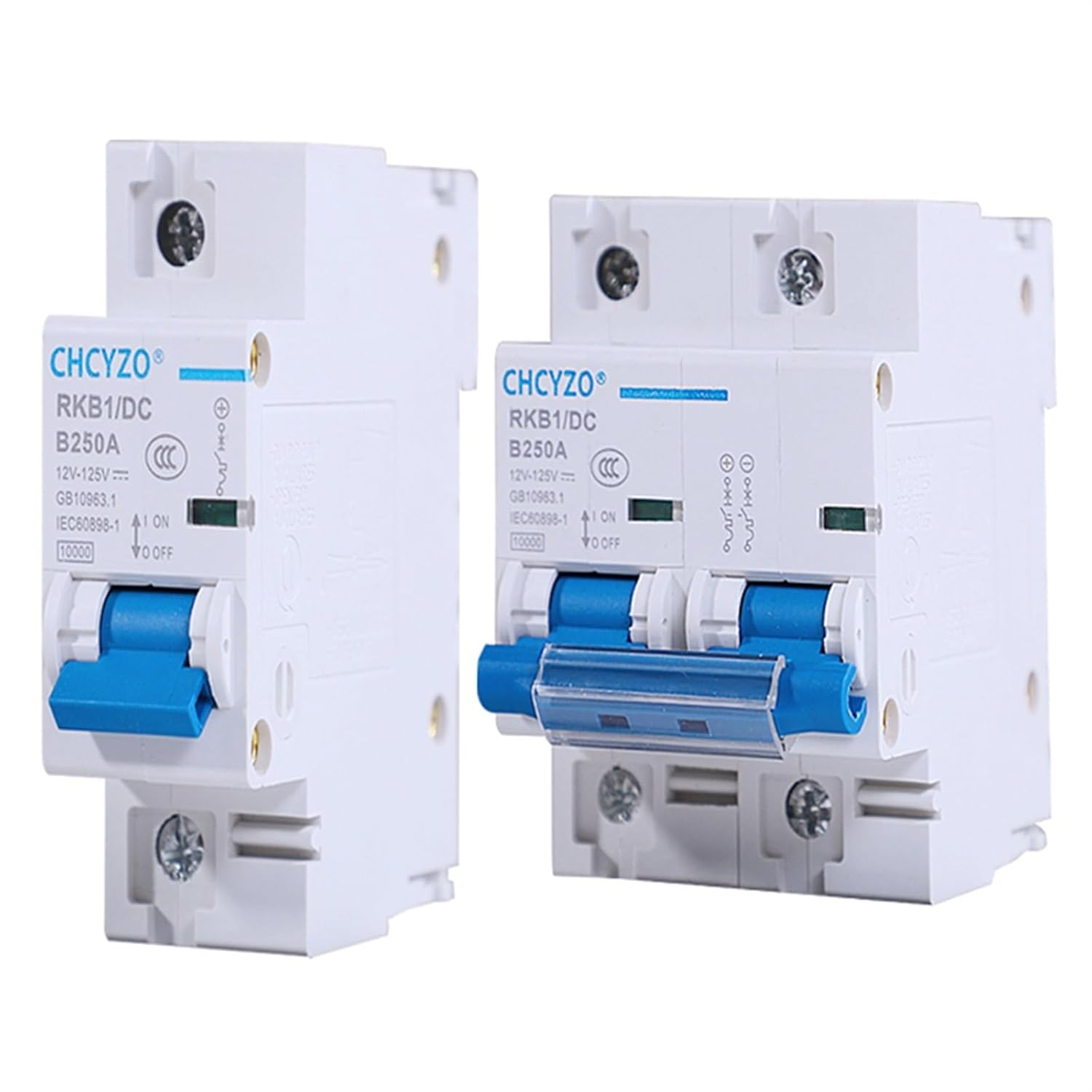 1P 2P DCブレーカー 12V 24V 36V 48V 96V 120V DCサーキットブレーカー 100A 200A 250A