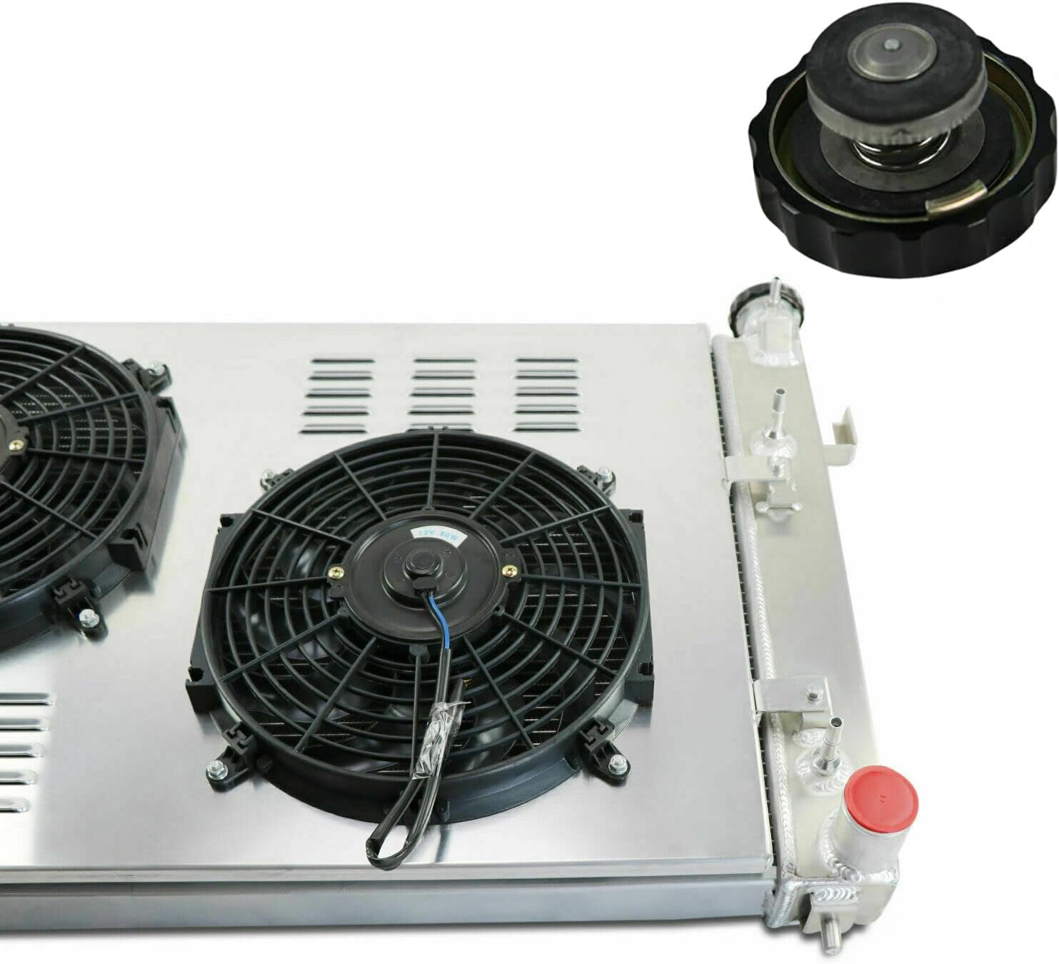 Aluminum Radiator for 1994-2002 Dodge Ram 1500 2500 3500 5.2L 5.9L 1995 1996 1997 1998 1999 2000 2001 Radiators 3 Row Core Shroud Fan Relay Kit