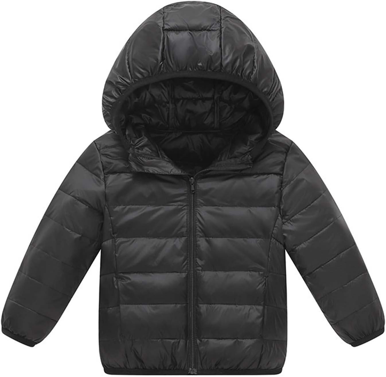 Kids Quilted Hooded Puffer Jacket Winter with Pockets | Girls' Zip Up Quilted Hooded Jacket Boys Zip Up Puffer Jacket Kids Winter Lightweight Quilted Coat Outerwear with Pockets