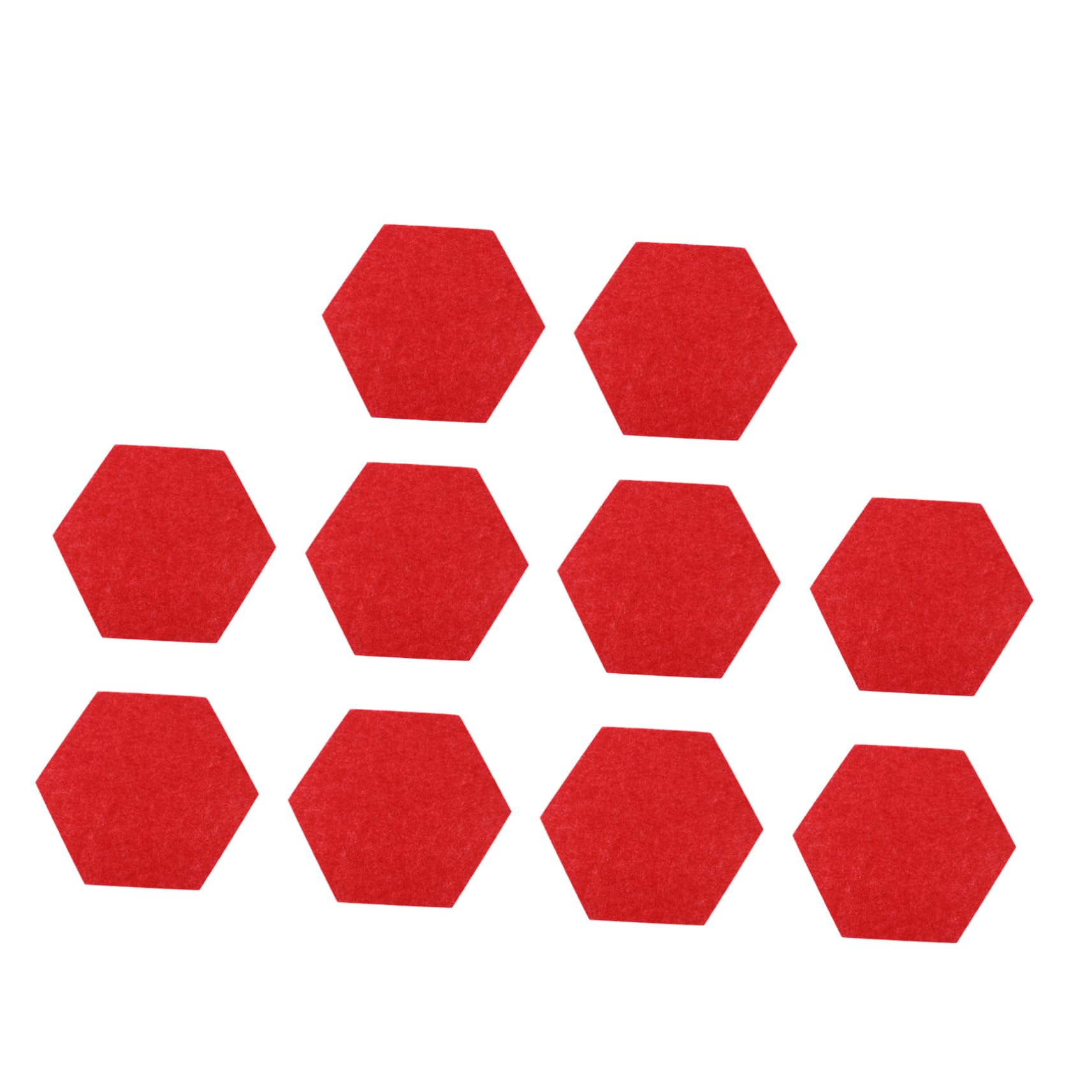 OSALADI 12pcs Hexagon Felt Message Board Self-Adhesive Felt Panel for Photo Display Wall Decoration Home Office and Classroom Easy to Install Red