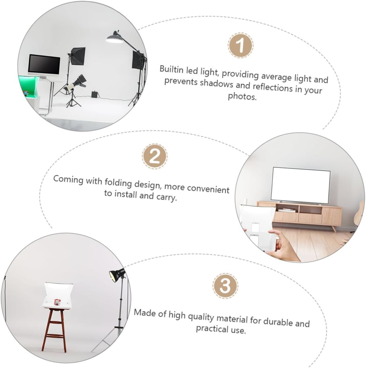 Mini Photo Box 40cm Dual Light Foldable Bright Studio Tent image 5