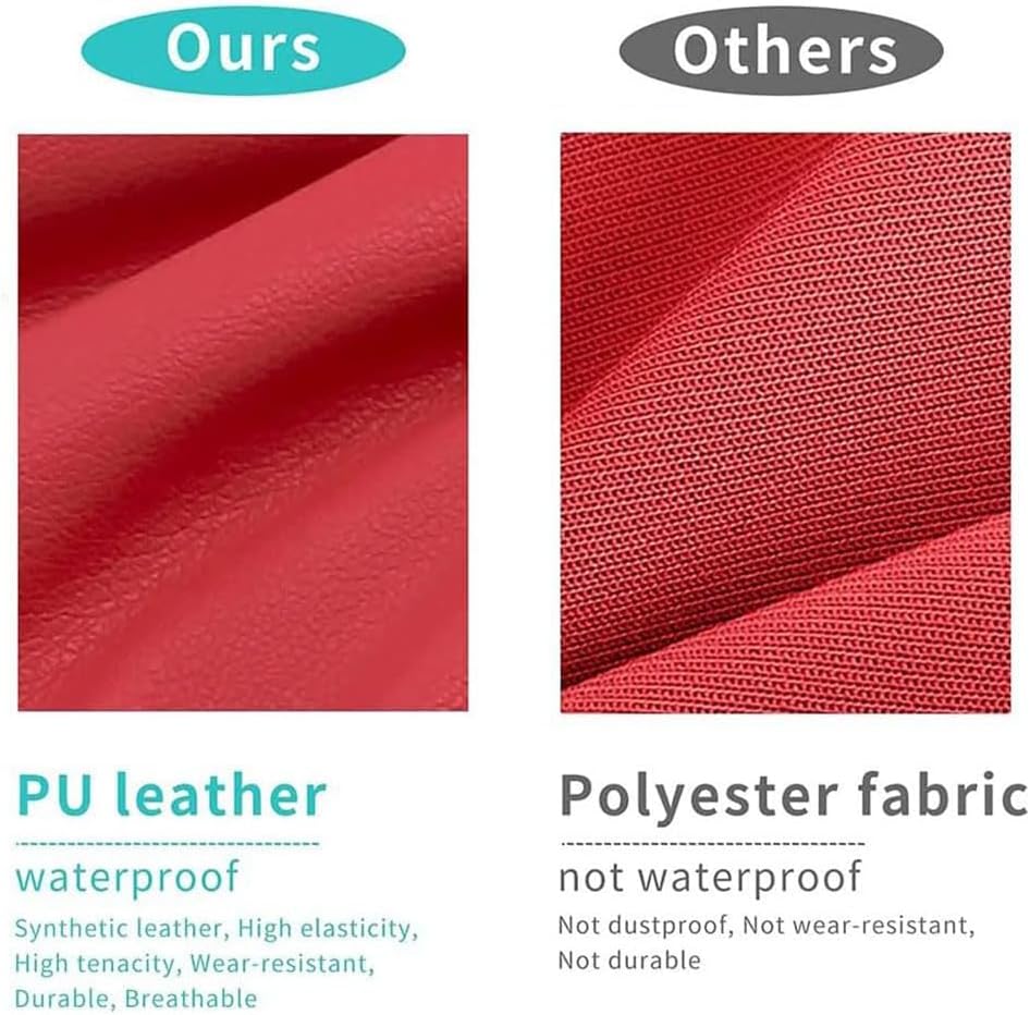 4Pcs/Set Protective Full Dental Chair Cover,Advanced Milk Silk,Seat Protector Cover,Elastic Waterproof Protective Case PU Leather Dental Chair Seat Cover Headrest Backrest Protector Dentist(Color:Red)