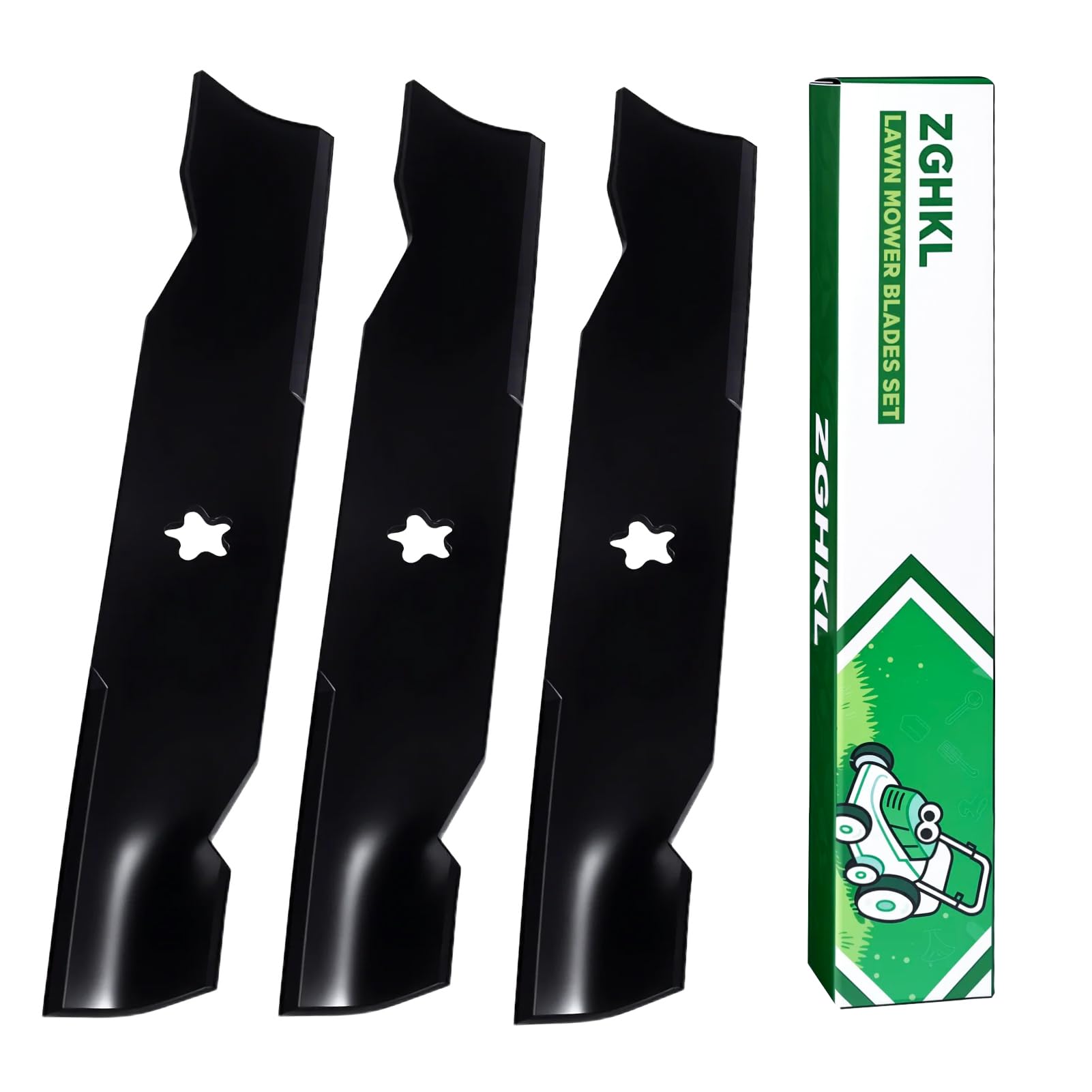 ZGHKL 532180054 173920 Lawn Mower Blades High Lift Mulching Blades for Husqvarna Craftsman 48 Inch Deck Riding Mower Replacement for YTH24V48 180054 532173920 3Pack — image 1