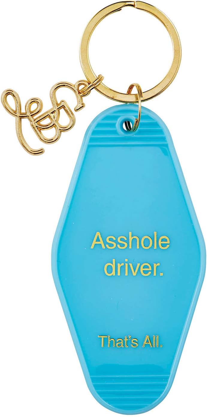 Santa Barbara Design Studio That's All Vintage Style Motel Key Ring, Bright Blue, Asshole Driver : Clothing, Shoes & Jewelry