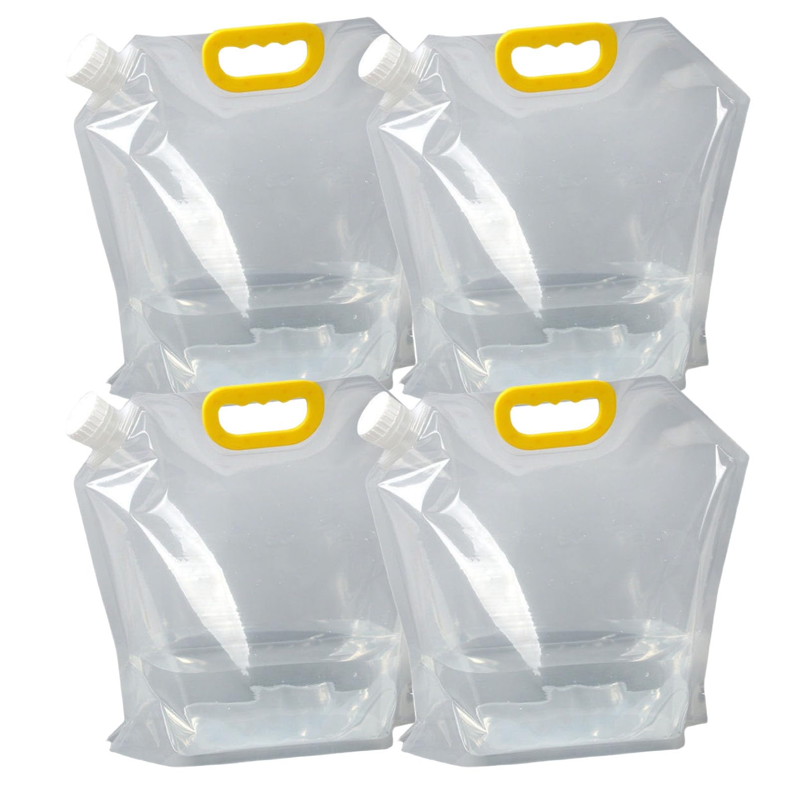 4pcs Collapsible Water Container, BPA Free Plastic Water Carrier, 5L/1.32 Gallon Portable Water Storage Carrier Bag for Picnic BBQ Camping Hiking, Clear-image-21