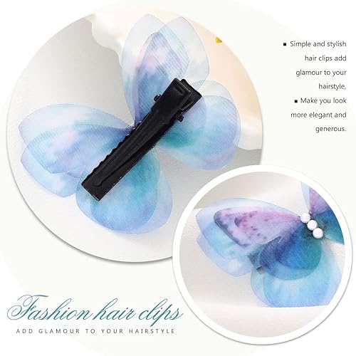 Miniatura 4 de Bartosi Pinzas para el cabello pasadores de pelo de mariposa pasadores de moda pasadores decorativos de perla accesorios para el cabello para